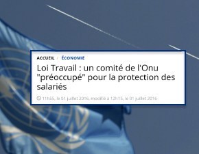 #Loitravail: l’ONU s’inquiète pour la protection des salariés en France / comme la @CGT! Ah! …