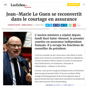 ​Tiens donc! Jean-Marie #LeGuen, « ex-Ministre-chargé-de-rien » a trouvé du boulot, dans l’arnaque (assurance)… 